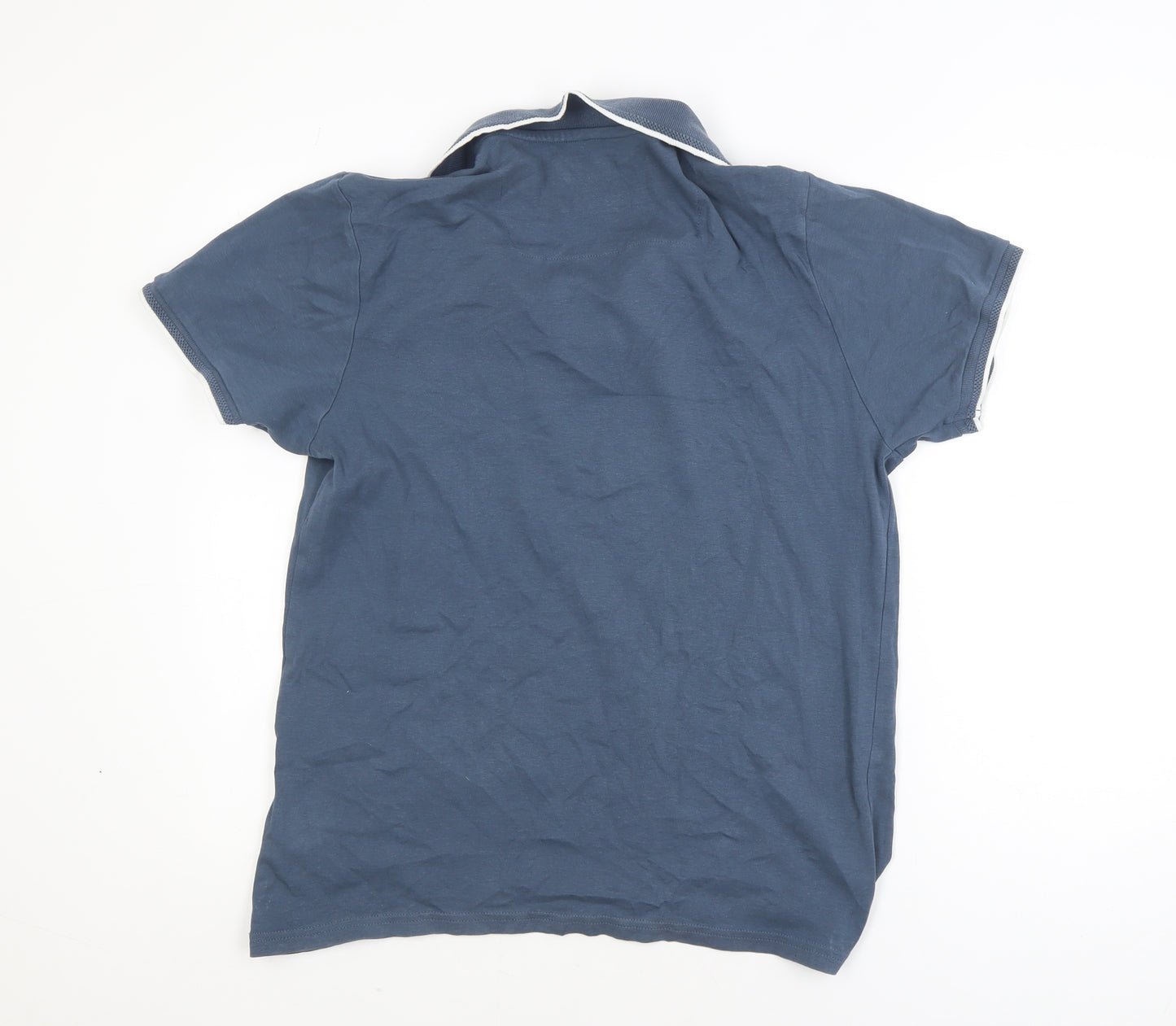 Threadbare Men's Blue Regular Fit Cotton Polo Shirt Size L