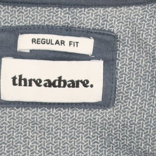 Threadbare Men's Blue Regular Fit Cotton Polo Shirt Size L