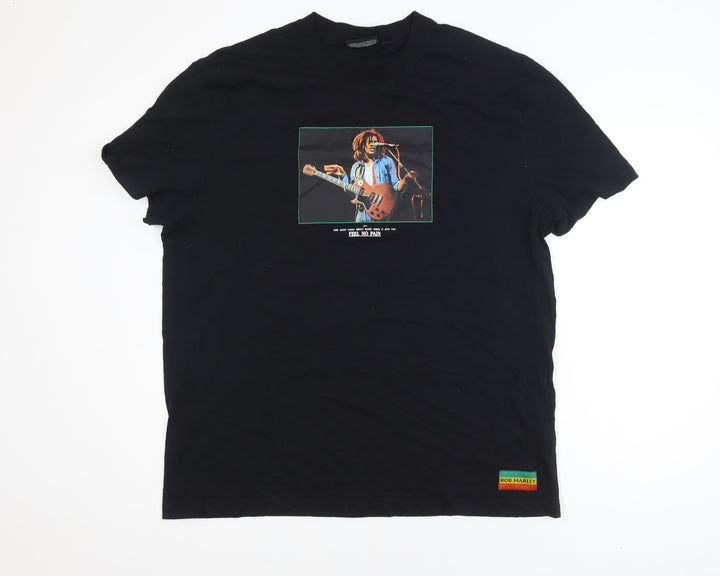 Zion Rootswear Men's Black Bob Marley 2XL Band Tour T-Shirt