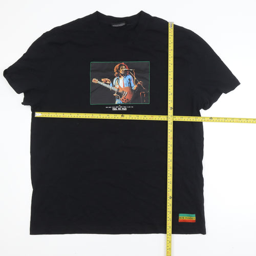 Zion Rootswear Men's Black Bob Marley 2XL Band Tour T-Shirt