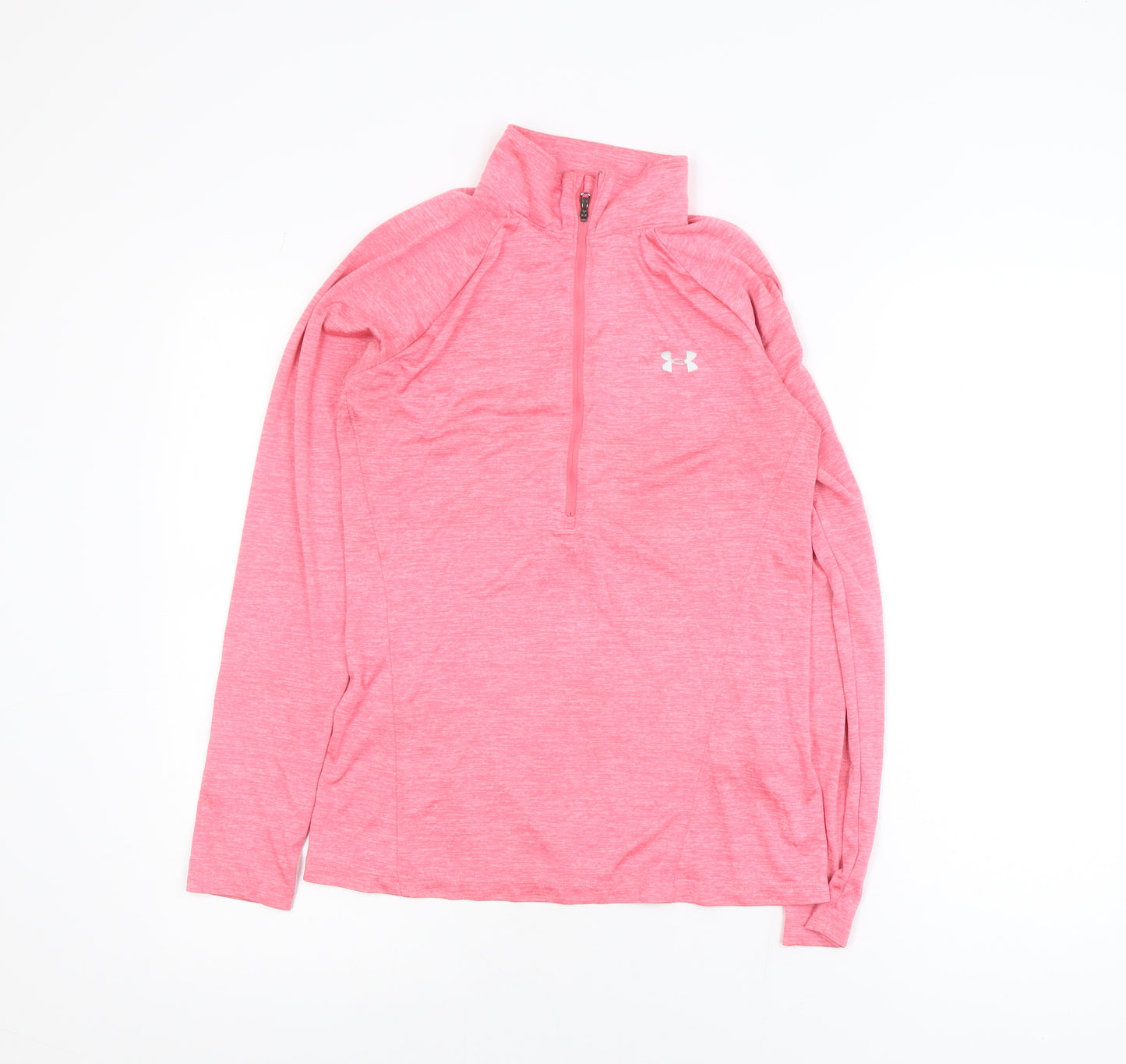 Under Armour Women's Pink 1/4 Zip Track Jacket Size S Moisture Wicking