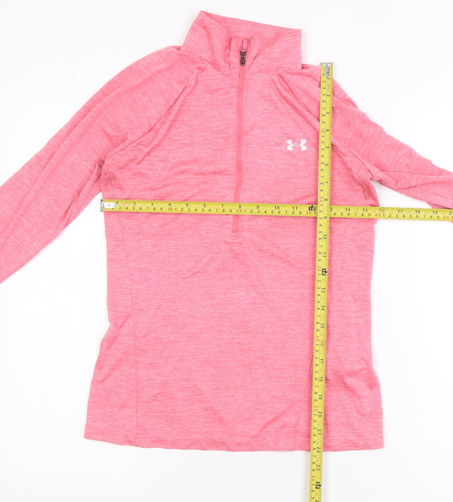 Under Armour Women's Pink 1/4 Zip Track Jacket Size S Moisture Wicking