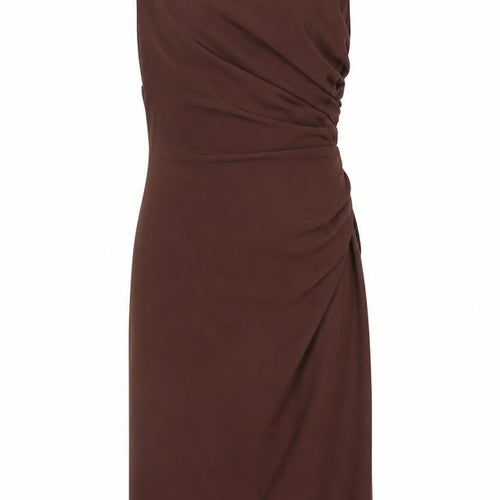 Zara Women Brown Sleeveless Ruched Bodycon Knee Length Dress Size 12