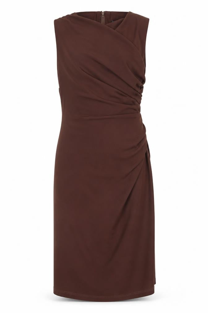Zara Women Brown Sleeveless Ruched Bodycon Knee Length Dress Size 12