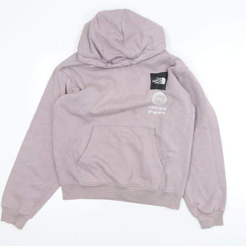 The North Face Womens Purple XS Pullover Hoodie Graphic Print