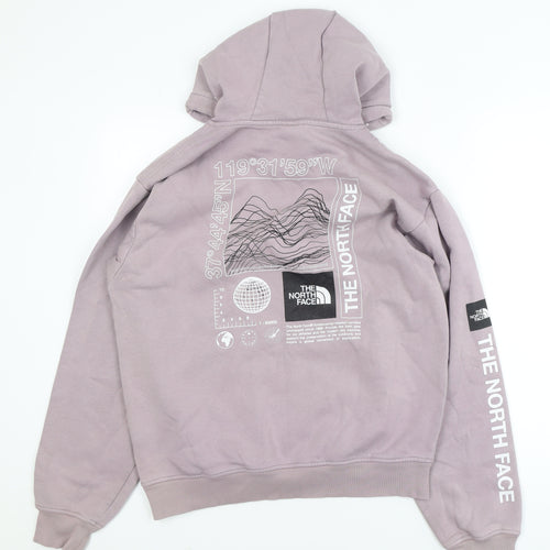 The North Face Womens Purple XS Pullover Hoodie Graphic Print
