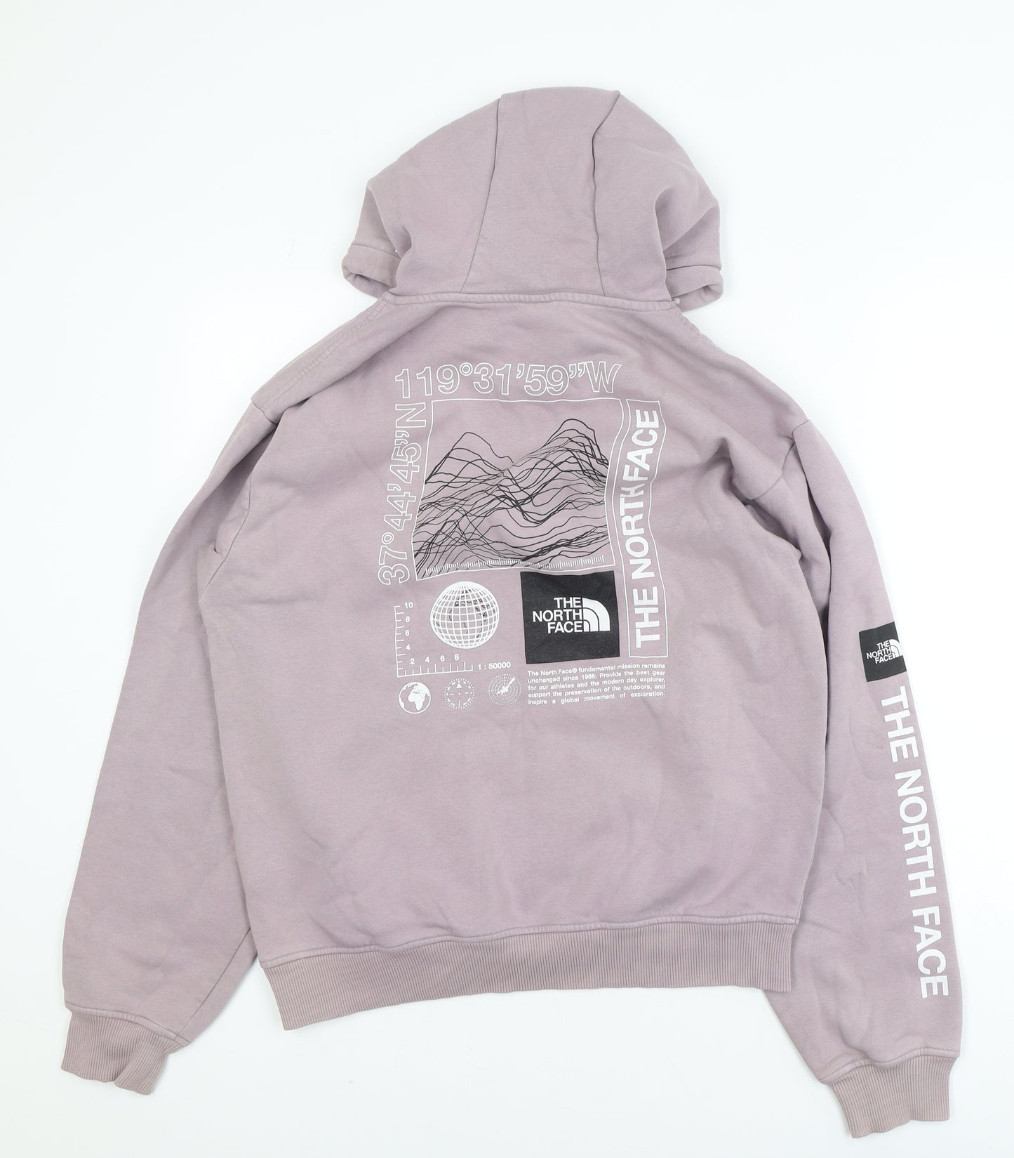 The North Face Womens Purple XS Pullover Hoodie Graphic Print