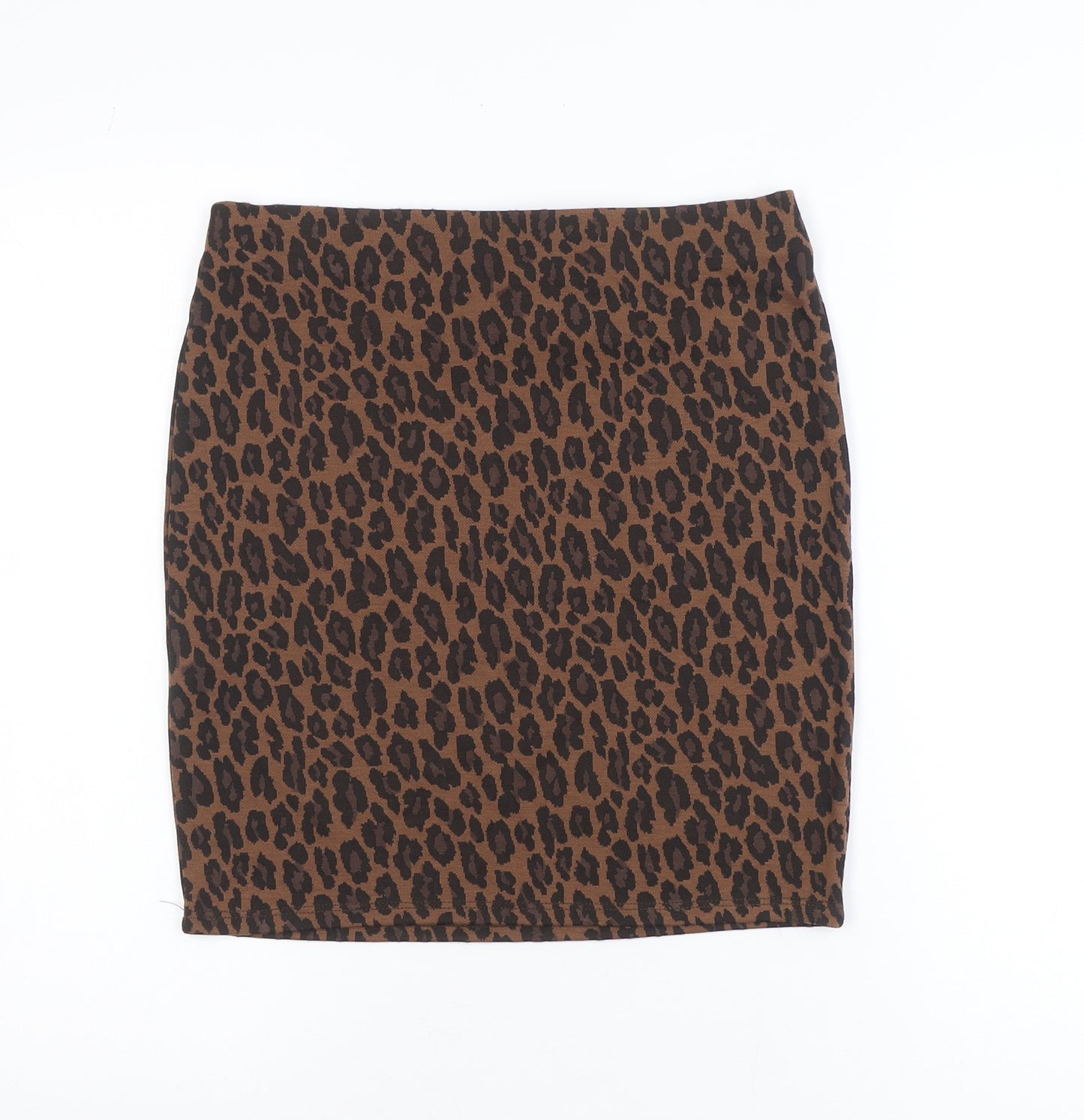 New Look Women Brown Animal Print Pencil Skirt Size 12