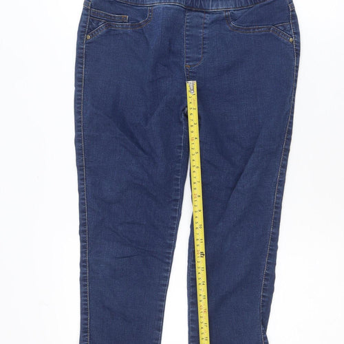 CROP Women's Blue Cropped Slim Fit Denim Jeans Size 7 Slim