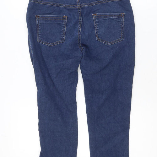 CROP Women's Blue Cropped Slim Fit Denim Jeans Size 7 Slim