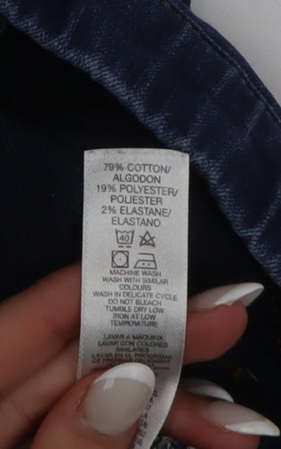 CROP Women's Blue Cropped Slim Fit Denim Jeans Size 7 Slim