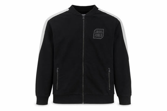 Jack & Jones Men’s Black XL Track Jacket Cotton Blend Full Zip