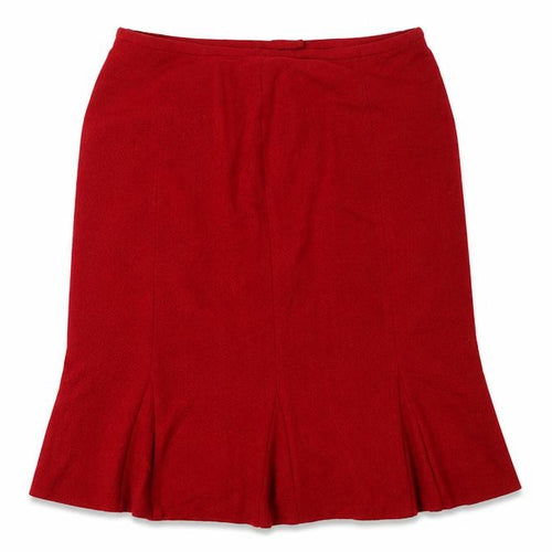 Talbots Women Red Wool Knee Length Pencil Skirt Size 16