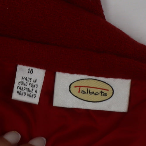 Talbots Women Red Wool Knee Length Pencil Skirt Size 16