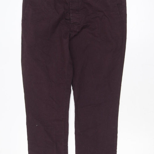 Denim Co Mens Burgundy Skinny Chino Trousers W33 L32 Cotton Blend
