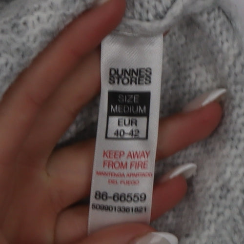 Dunnes Stores Women Grey Cable-Knit Roll Neck Sleeveless Jumper Size 14