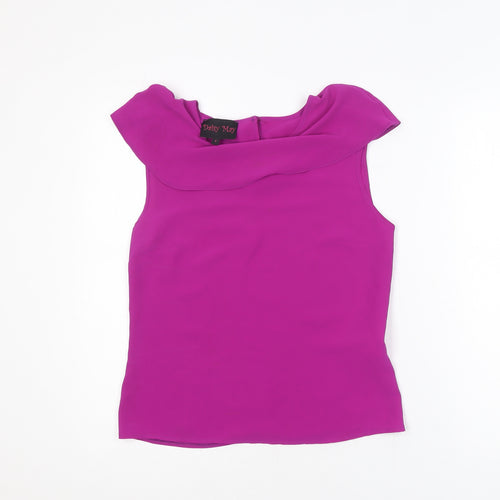 Daisy May Women's Purple Sleeveless Boat Neck Camisole Blouse Size S