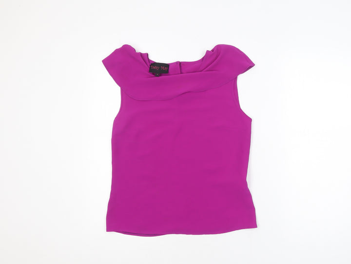 Daisy May Women's Purple Sleeveless Boat Neck Camisole Blouse Size S