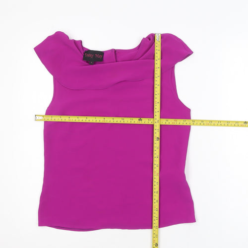 Daisy May Women's Purple Sleeveless Boat Neck Camisole Blouse Size S