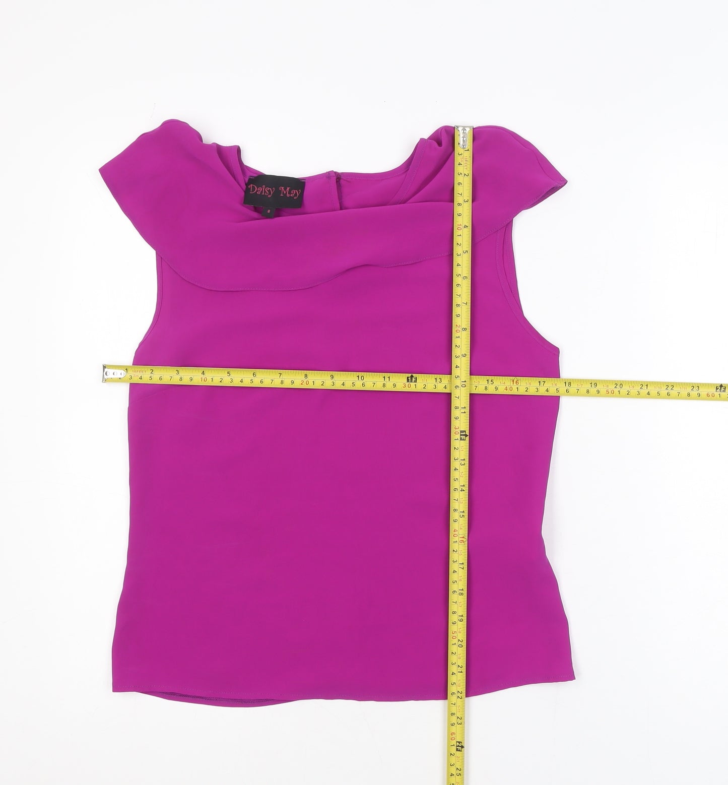 Daisy May Women's Purple Sleeveless Boat Neck Camisole Blouse Size S