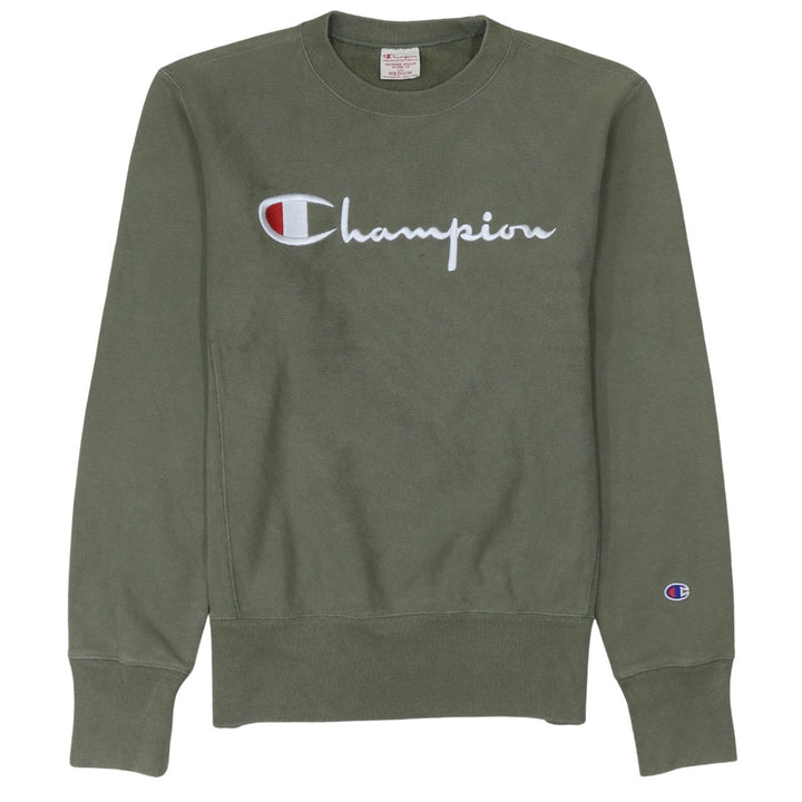 Champion Men's Green Reverse Weave Sweatshirt Medium Crew Neck