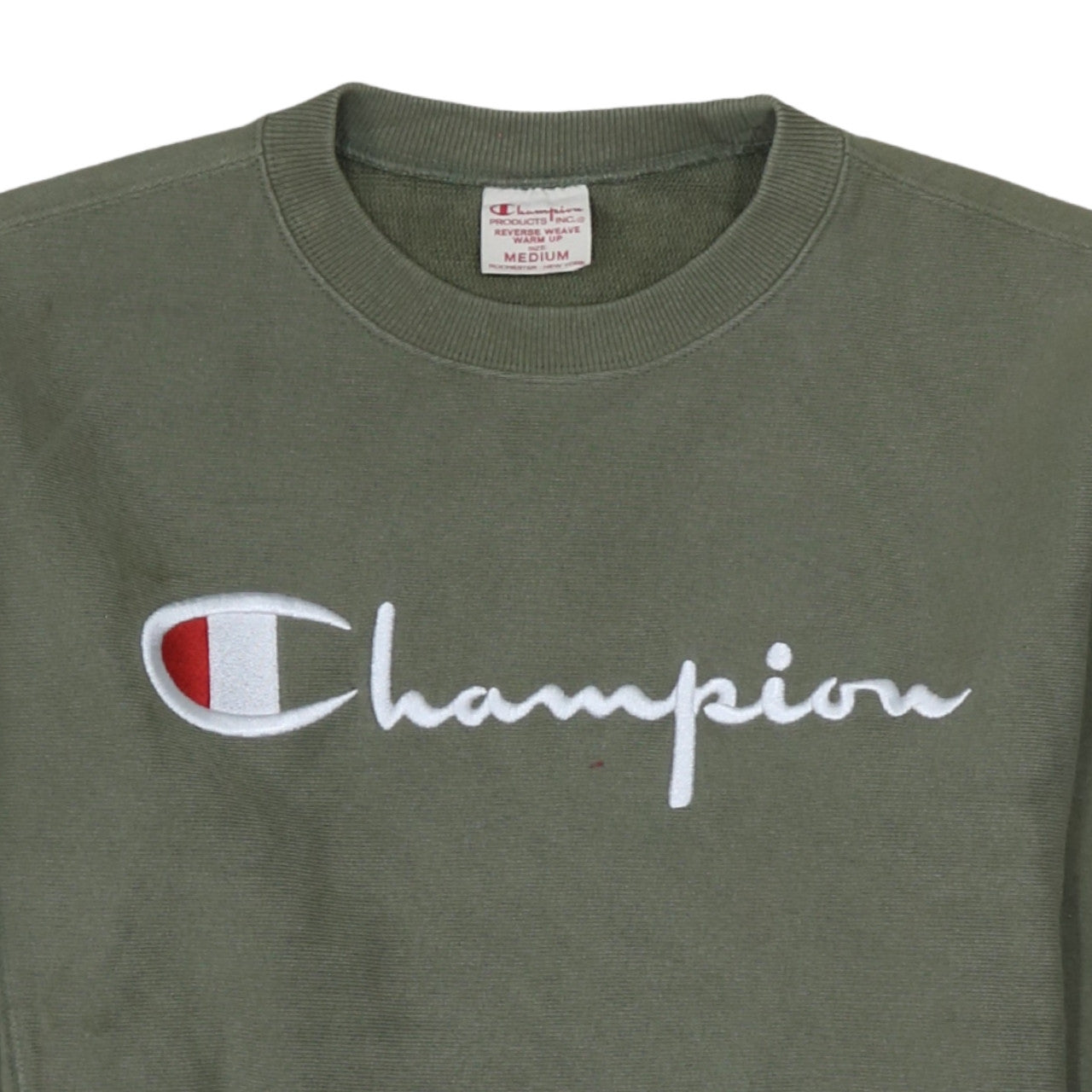 Champion Men's Green Reverse Weave Sweatshirt Medium Crew Neck