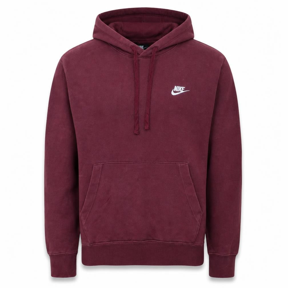 Front view of Nike Men's Red Pullover Hoodie Small Regular Fit Fleece Sweatshirt
