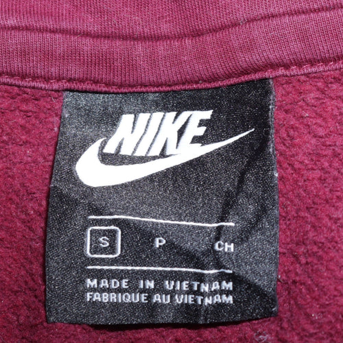Nike Men's Red Pullover Hoodie Small Regular Fit Fleece Sweatshirt