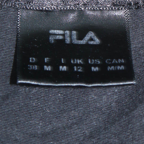 Fila Women Black Size 12 Track Jacket Full Zip Cotton Blend