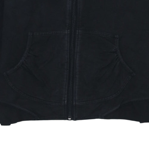 Fila Women Black Size 12 Track Jacket Full Zip Cotton Blend