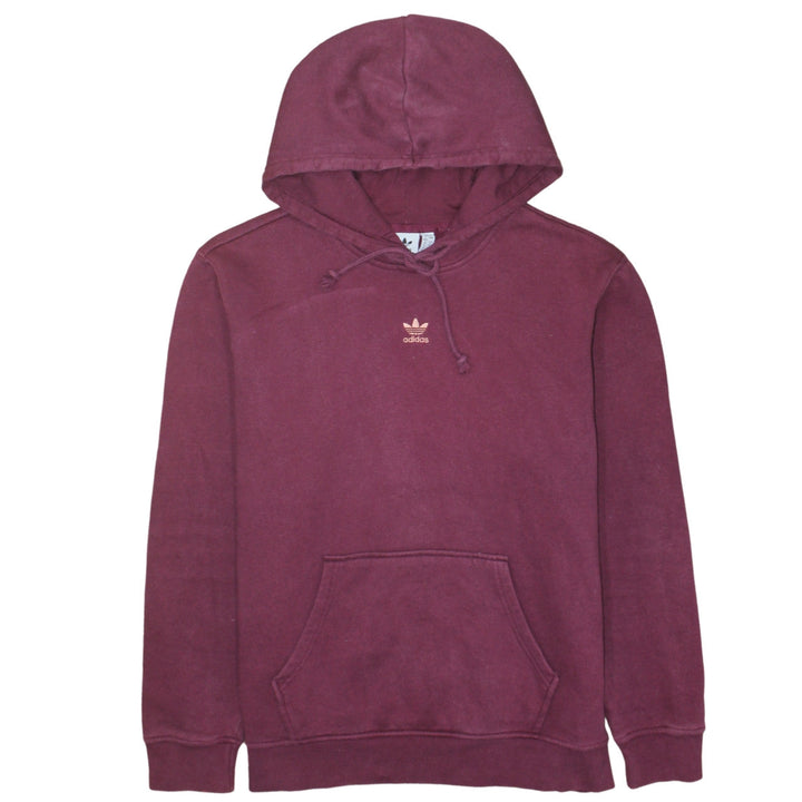 Adidas Women Burgundy Pullover Hoodie Size 16 Relaxed Fit