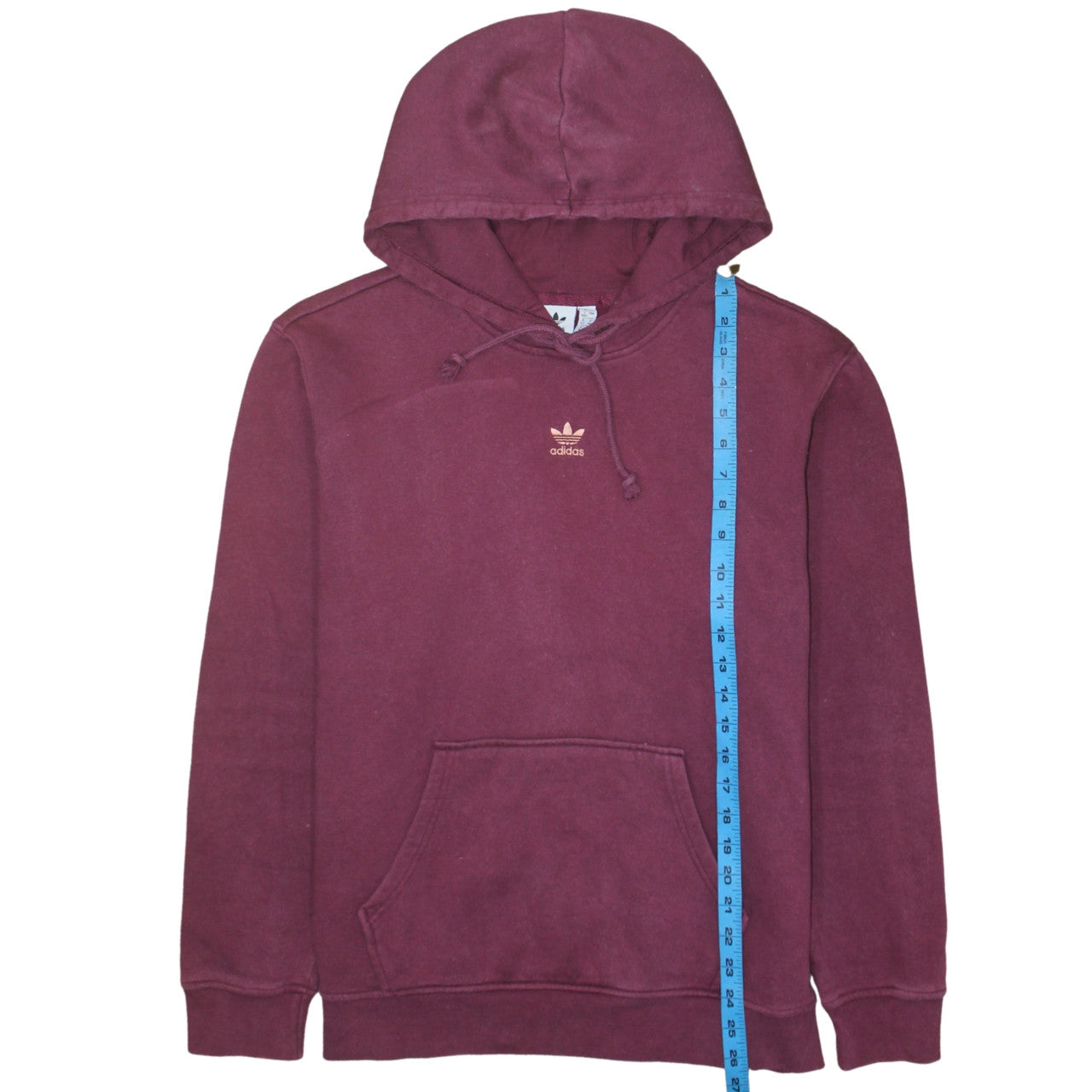 Adidas Women Burgundy Pullover Hoodie Size 16 Relaxed Fit