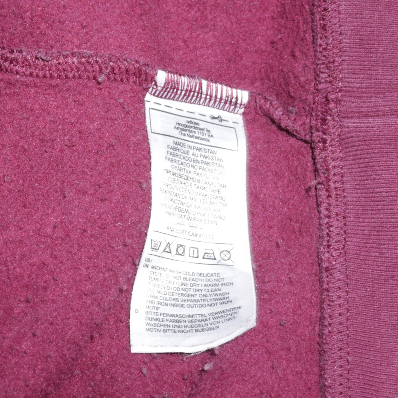Adidas Women Burgundy Pullover Hoodie Size 16 Relaxed Fit