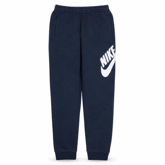 Front view of Nike boys’ blue xl jogger trousers fleece cotton blend sb activewear