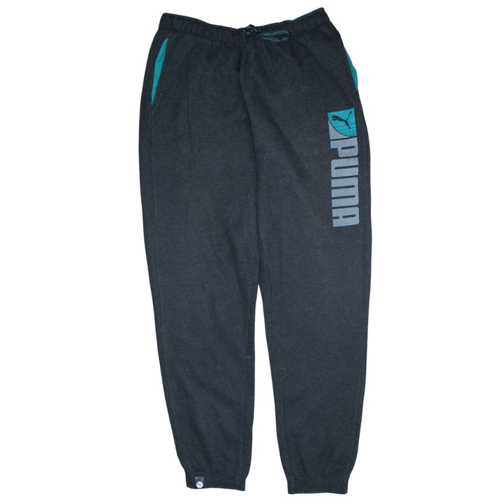 Puma Men's Black Jogger Sweatpants L Regular Fit French Terry