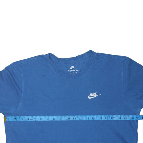 Nike Men Blue Crew Neck Cotton T-Shirt Size M