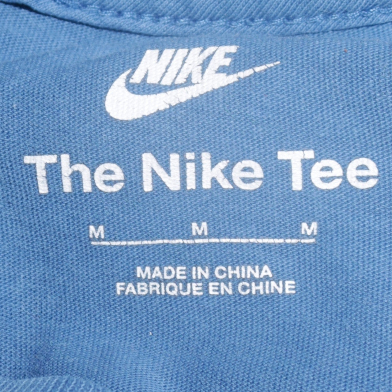 Nike Men Blue Crew Neck Cotton T-Shirt Size M