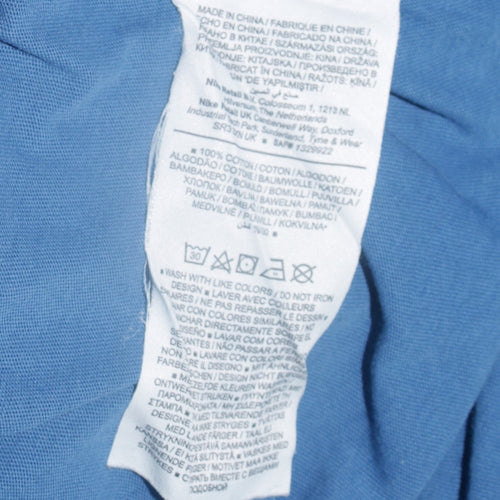 Nike Men Blue Crew Neck Cotton T-Shirt Size M