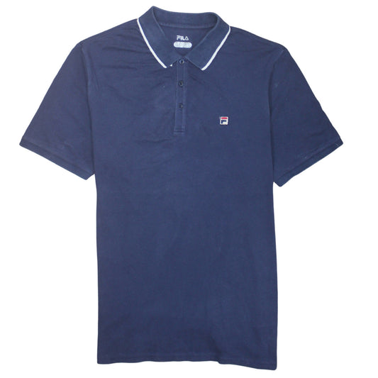Fila Men's Blue Polo Shirt Size L Regular Fit Short Sleeve