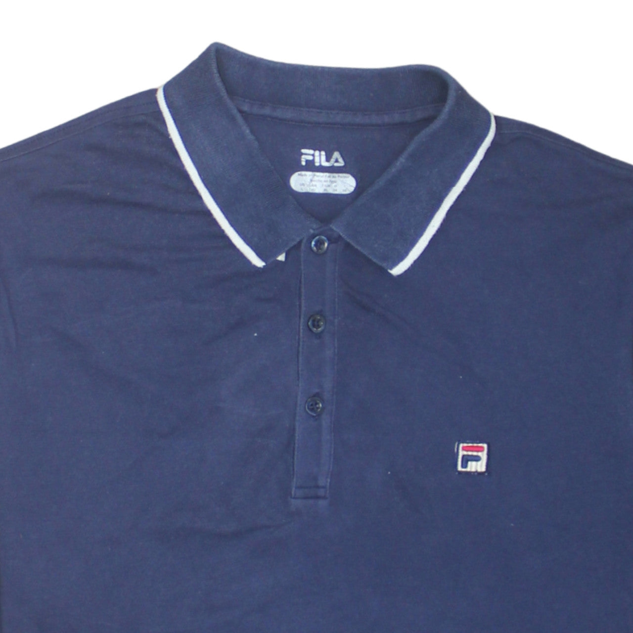 Fila Men's Blue Polo Shirt Size L Regular Fit Short Sleeve