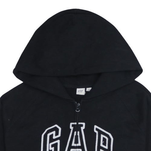 GAP Women Black XL Full Zip Hoodie Sweatshirt with Logo