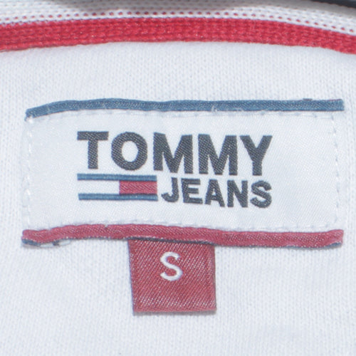 Tommy Jeans Women's White Pullover Hoodie Small New York Logo