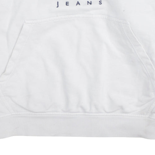 Tommy Jeans Women's White Pullover Hoodie Small New York Logo