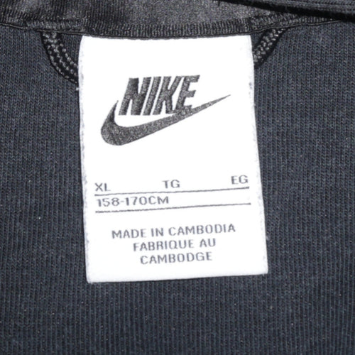 Nike Boys Black XL Full Zip Hoodie - Fleece Lined Sports Sweatshirt
