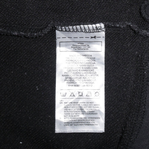 Adidas Women’s Black XL Full Zip Hoodie Sweatshirt with Stripes