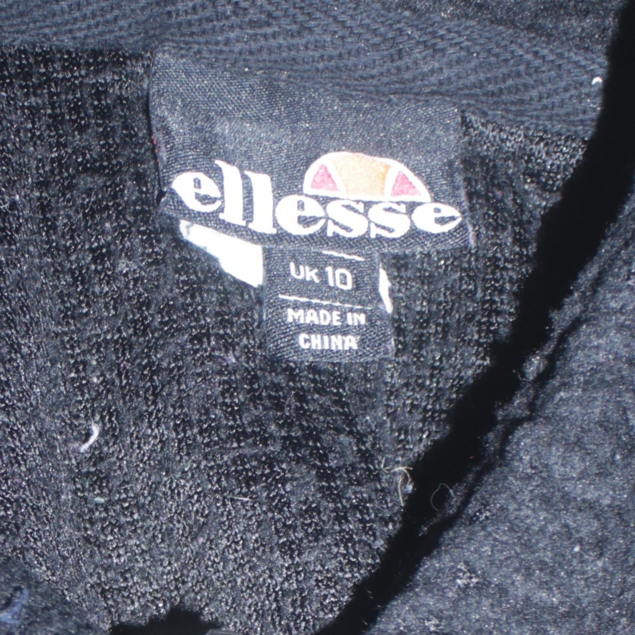 Ellesse Womens Black UK 10 Sleeveless 1/2 Zip Hooded Pullover Sweatshirt