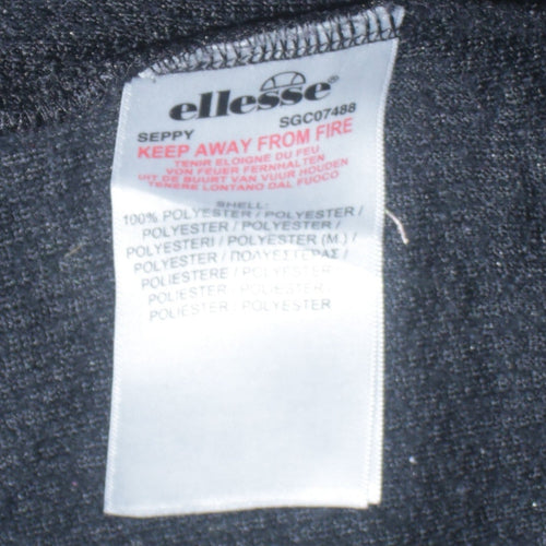 Ellesse Womens Black UK 10 Sleeveless 1/2 Zip Hooded Pullover Sweatshirt