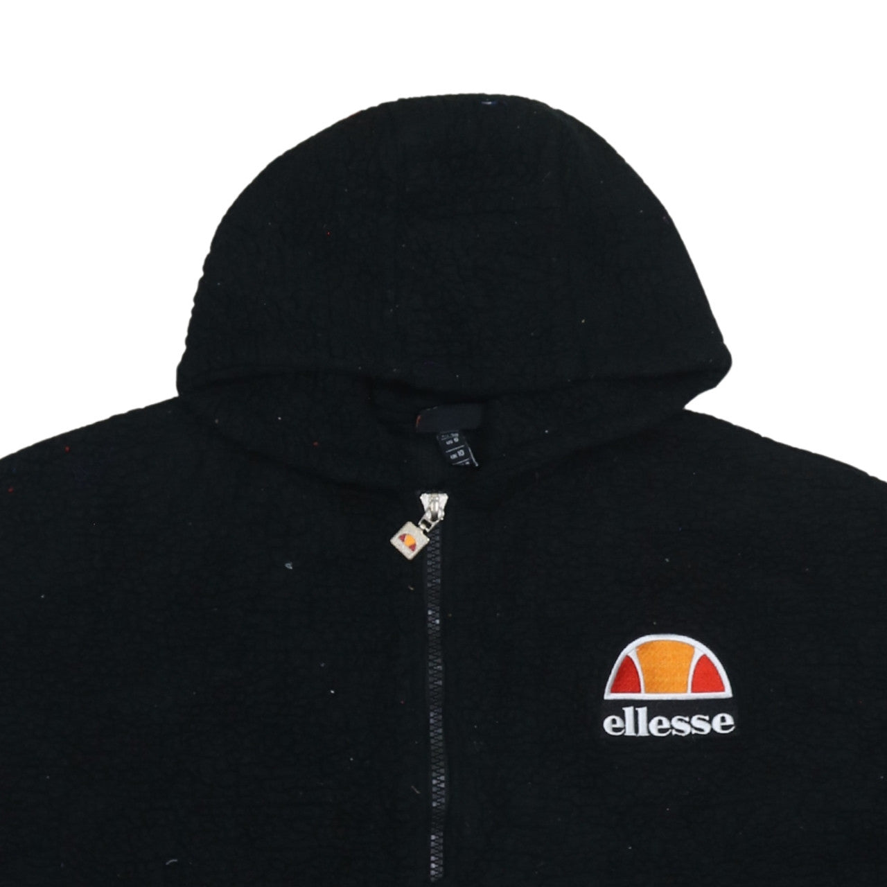 Ellesse Womens Black UK 10 Sleeveless 1/2 Zip Hooded Pullover Sweatshirt