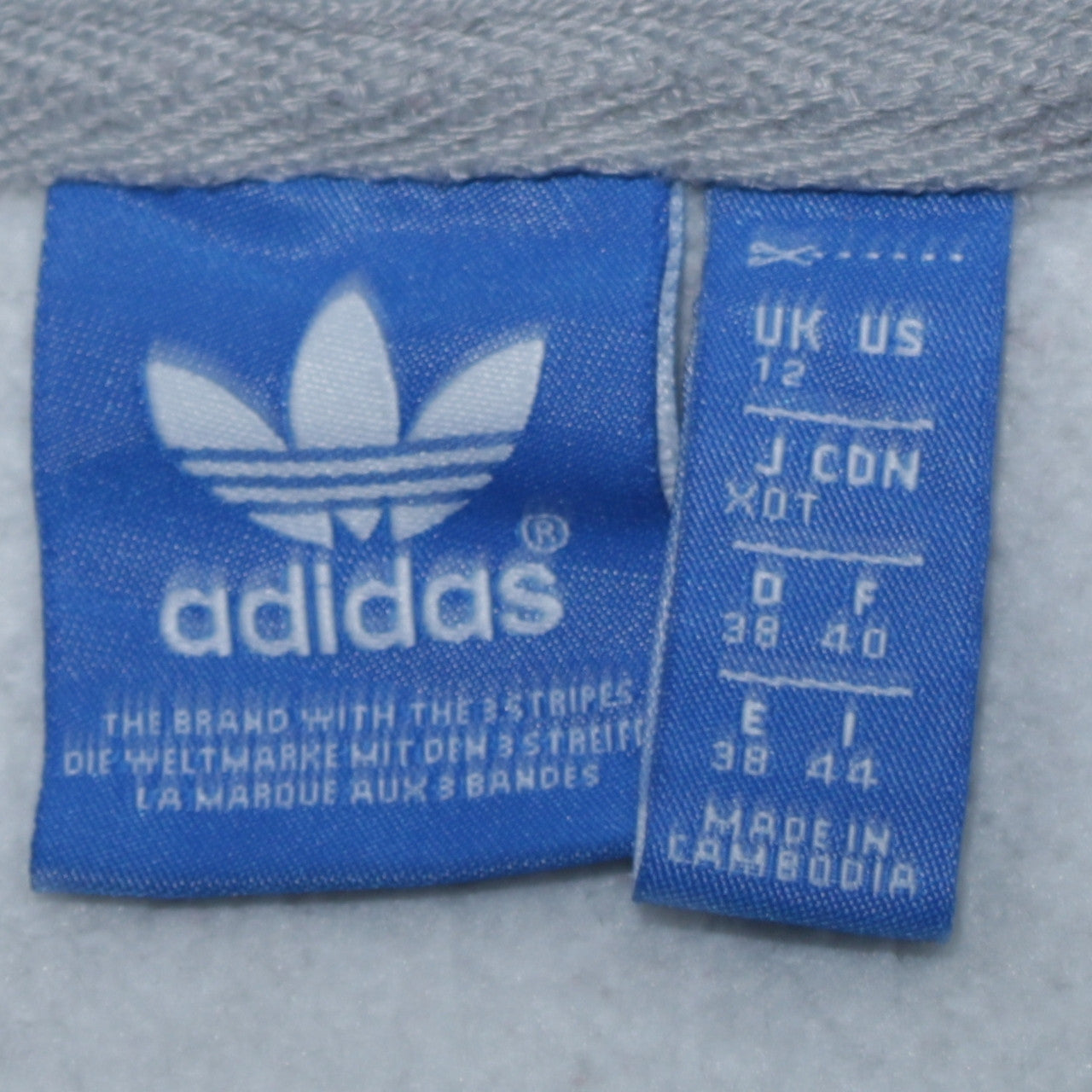 Adidas Women Grey Full Zip Hoodie Size 12 Classic Hooded Sweatshirt