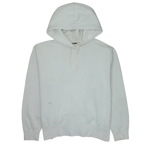 Nike Women White Hoodie Medium Pullover Classic Cotton Blend